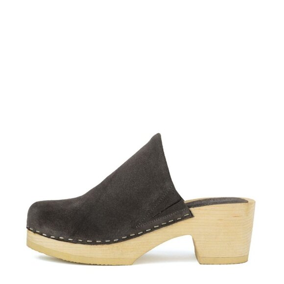 RAG & CO DARCIE TAUPE SUEDE CLOGS Grey Size 8 - Picture 3 of 5